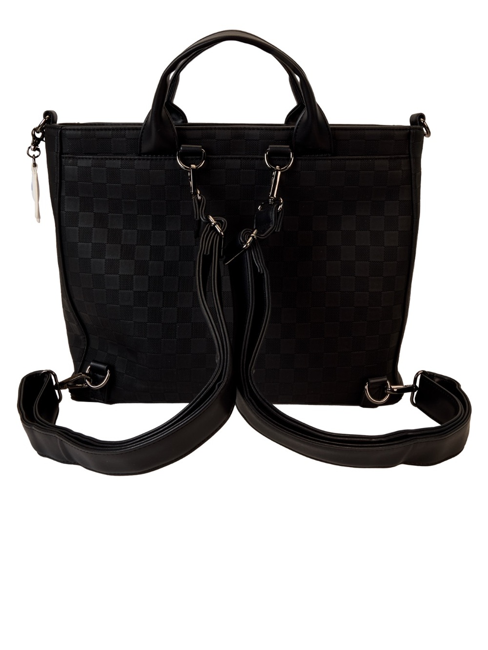 Loungefly Mickey Mouse Checkered Texture Convertible Backpack & Tote - Picture 4 of 9
